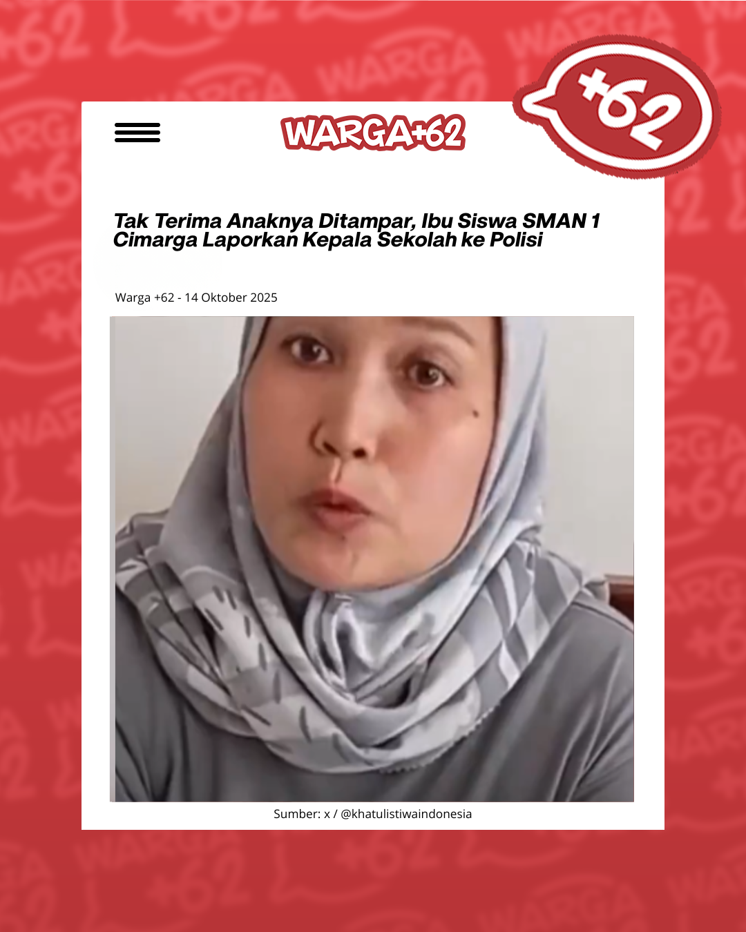 Tak Terima Anaknya Ditampar, Ibu Siswa SMAN 1 Cimarga Laporkan Kepala Sekolah ke Polisi