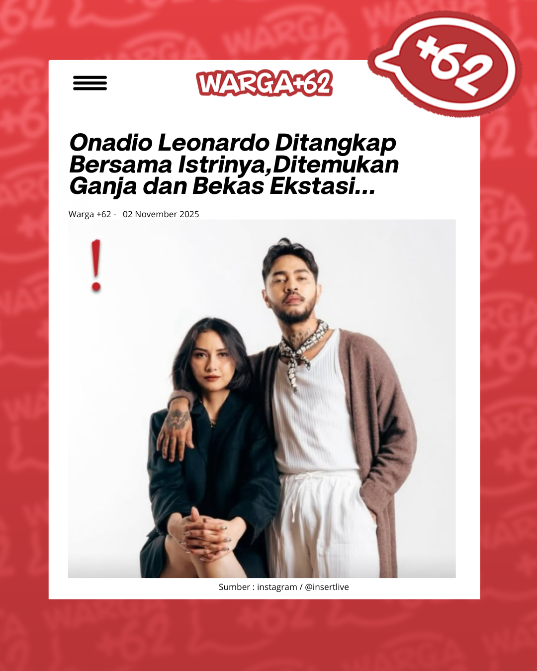 Onadio Leonardo dan Istri Ditangkap Polisi Terkait Kasus Narkoba di Ciputat