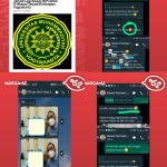 Collage of Warga+62 posts about a sexual incident on a Yogyakarta campus, including a university logo and WhatsApp chat screenshots.